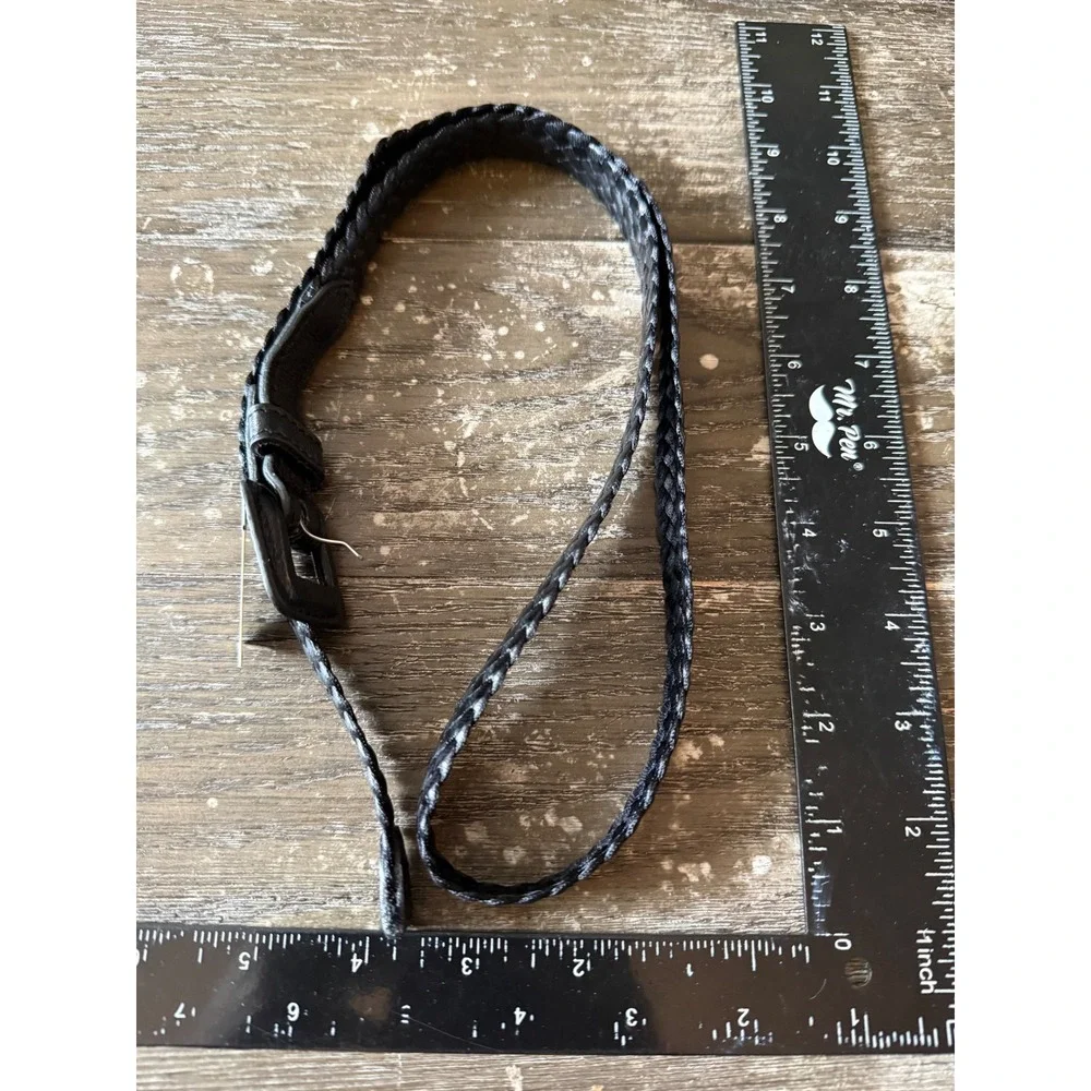 Cara New York Black Braided Woven Belt with Leather Wrapped Buckle BL-10815